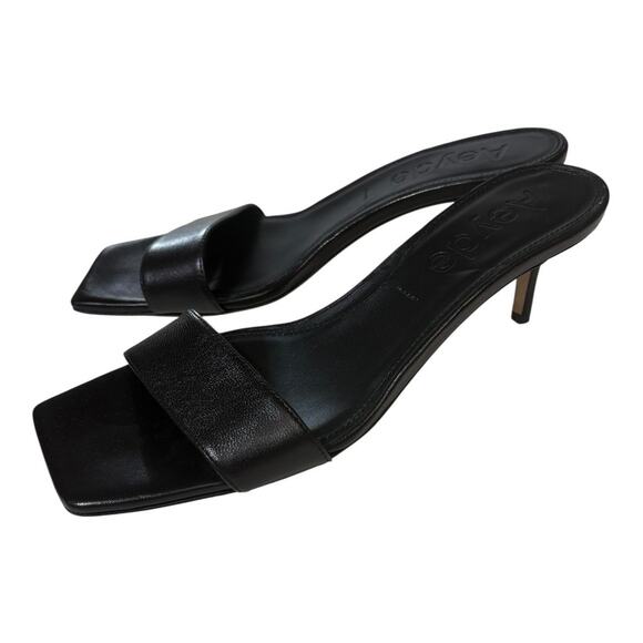 Aeyde Ilvy Leather Mules Black Kitten Heel Size 38 EU 8 US - Picture 5 of 7